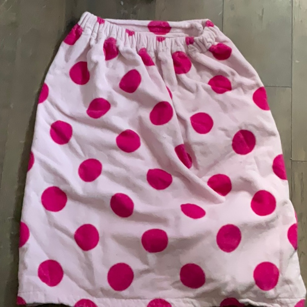 PINK Spotted Towel-Skirt Coverup